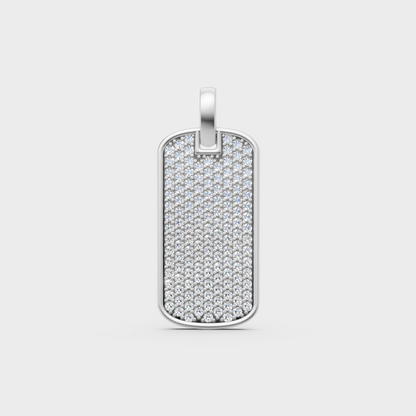 Sleek 18K White Gold Men’s Pendant Only Featuring A Gli Certified  Round Lab Diamond.
