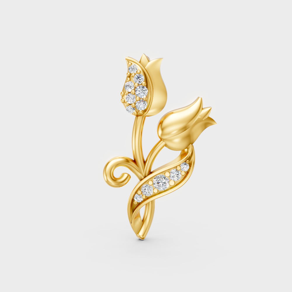  Yellow Gold Round Diamond Pendant For A Minimalist And Ethical Style