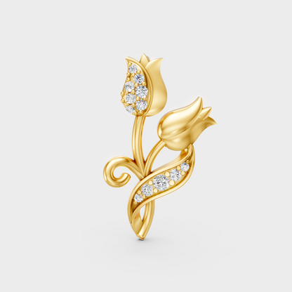  Yellow Gold Round Diamond Pendant For A Minimalist And Ethical Style