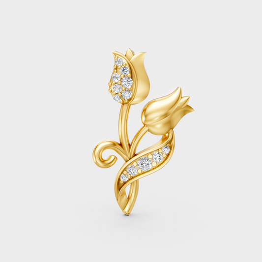  Yellow Gold Round Diamond Pendant For A Minimalist And Ethical Style