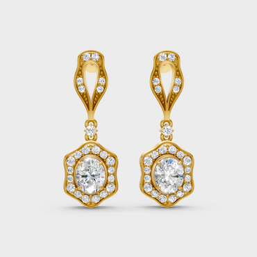 Certified Lab-Grown Diamond Dangler Earrings In Hallmark Yellow Gold