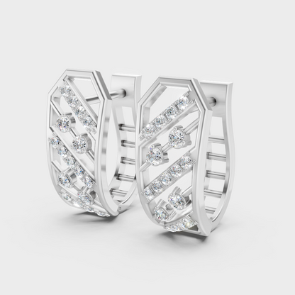 950 Platinum GLI Certified Lab-Grown Diamond Hoop Earrings