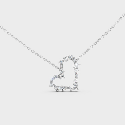 Luxury Pear Baguette Marquise Princess Diamond Pendant White Gold