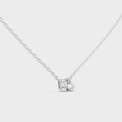 Certified 0.96 Carat Toi-Et-Moi Diamond Pendant Platinum