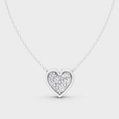 Minimalist Round Cut Lab-Grown Diamond Necklace In Premium Platinum