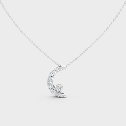 0.21 Ct Lab-Grown Round Cut Diamond Pendant  In White Gold