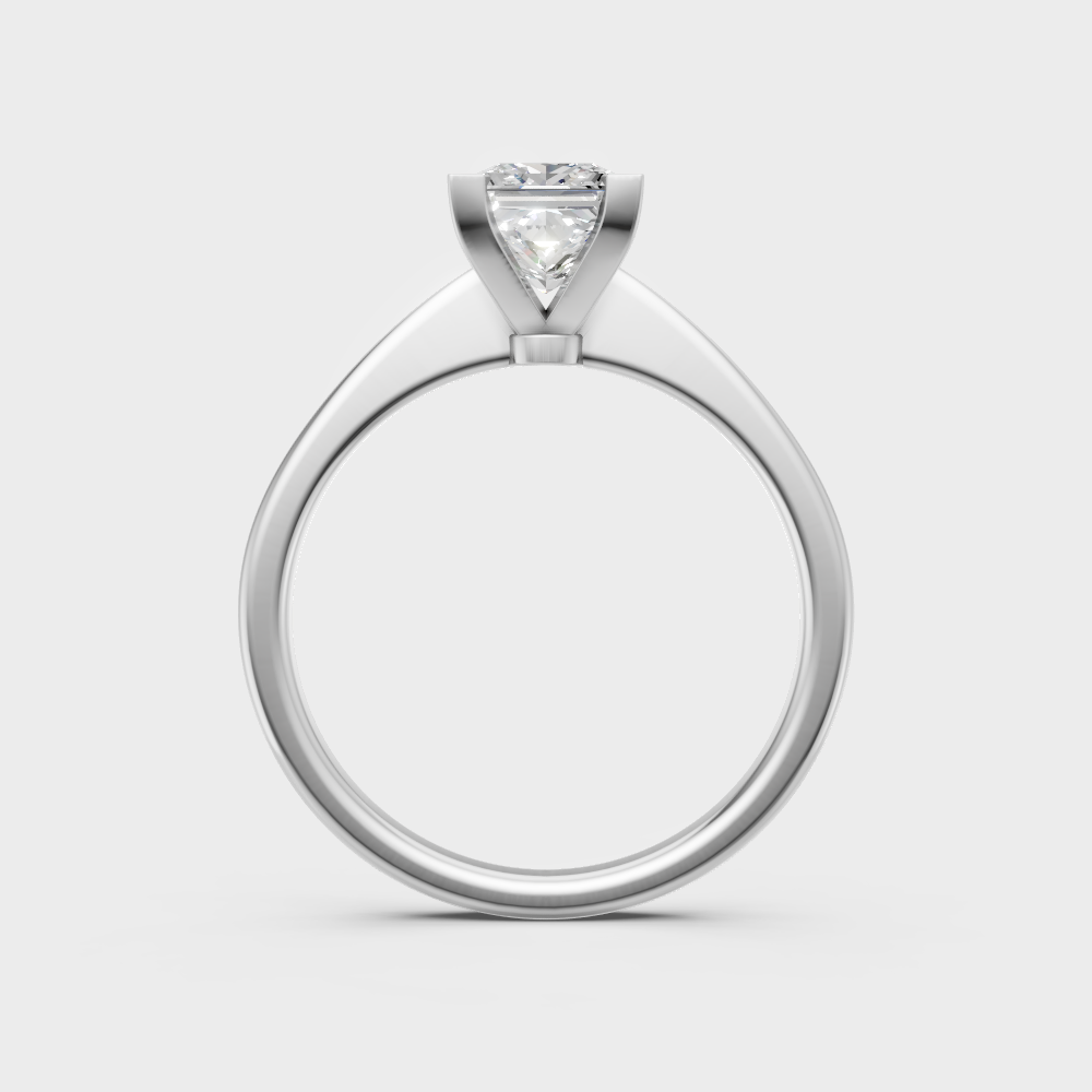 High-polish 950 platinum princess-cut lab diamond ring for a brilliant modern proposal