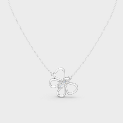0.16 Ct Round Lab-Grown Diamond Pendant With Chain In White Gold