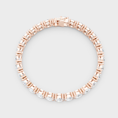 Premium Round Diamond Tennis Bracelet Rose Gold
