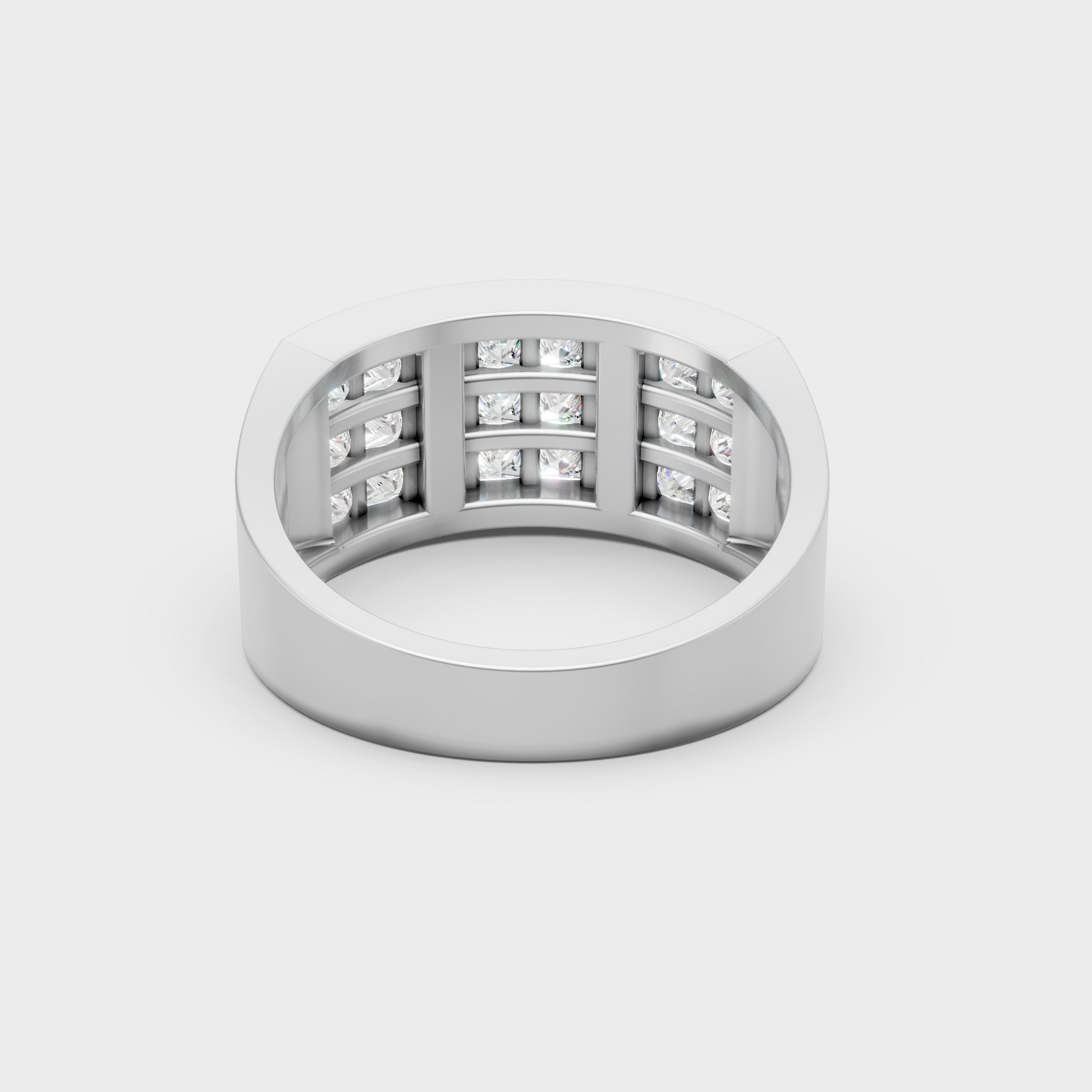 Premium 950 Platinum Men's Solitaire Ring Showcasing A 2.16 Carat Princess Diamond