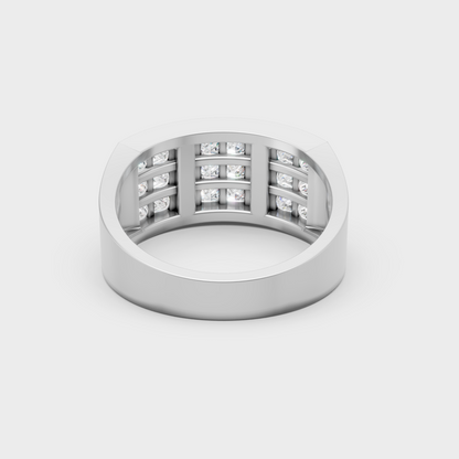 Premium 950 Platinum Men's Solitaire Ring Showcasing A 2.16 Carat Princess Diamond