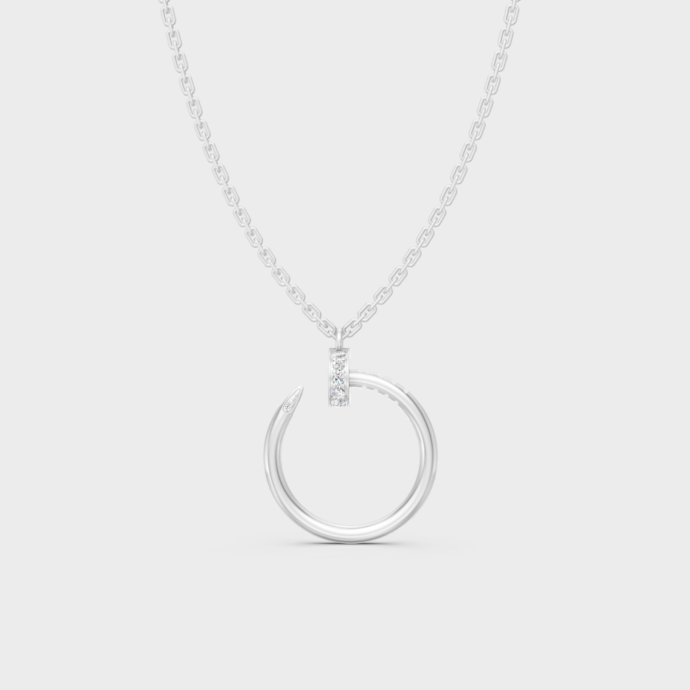 Premium 950 Platinum Round-Cut Lab-Grown Diamond Solo Pendant
