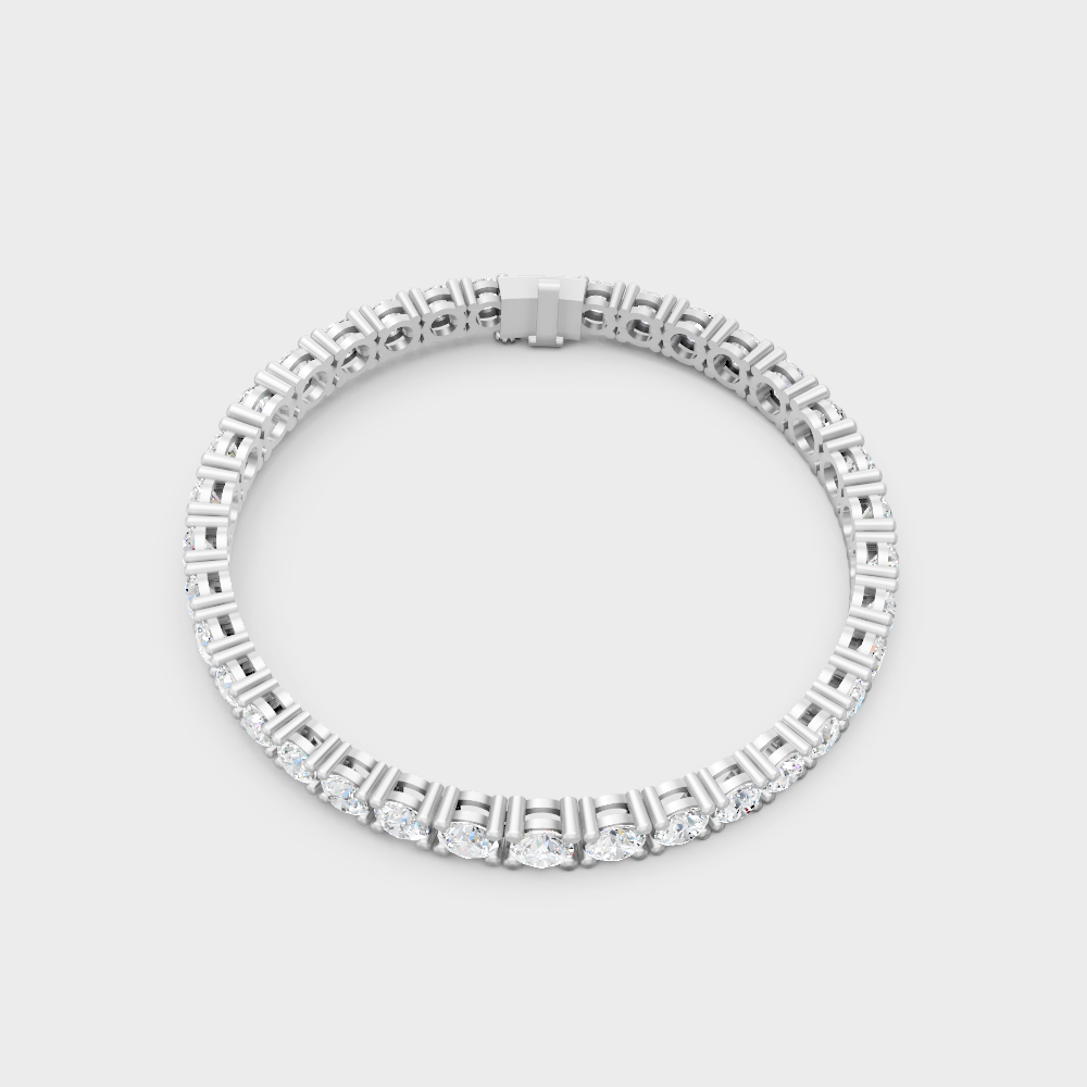 Premium Round Cut Diamond Tennis Bracelet White Gold