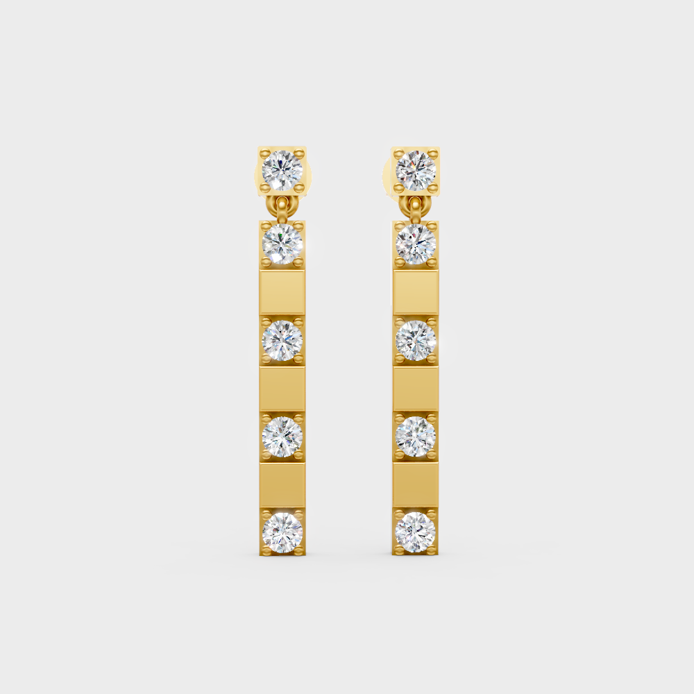 1.10 Ct Lab-Grown Diamond Stud Earrings In Hallmark Yellow Gold 14K – GLI Certified