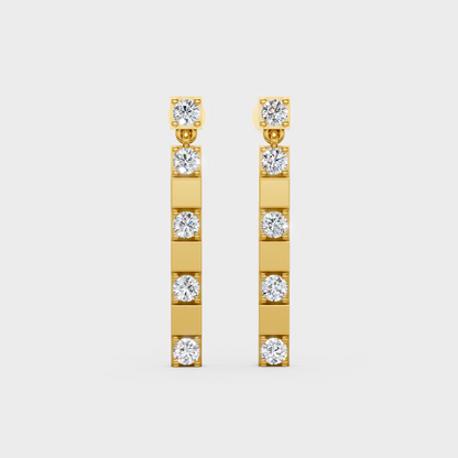1.10 Ct Lab-Grown Diamond Stud Earrings In Hallmark Yellow Gold 14K – GLI Certified