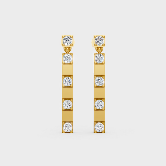 1.10 Ct Lab-Grown Diamond Stud Earrings In Hallmark Yellow Gold 14K – GLI Certified