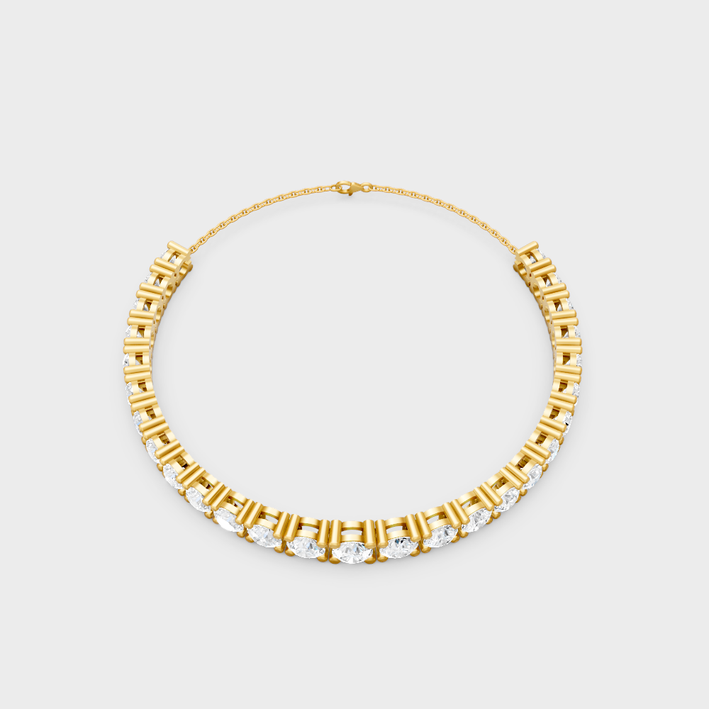 Luxury Round Diamond Chain Bracelet Yellow Gold