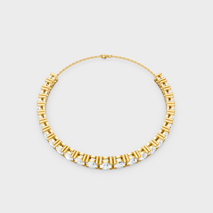 Luxury Round Diamond Chain Bracelet Yellow Gold