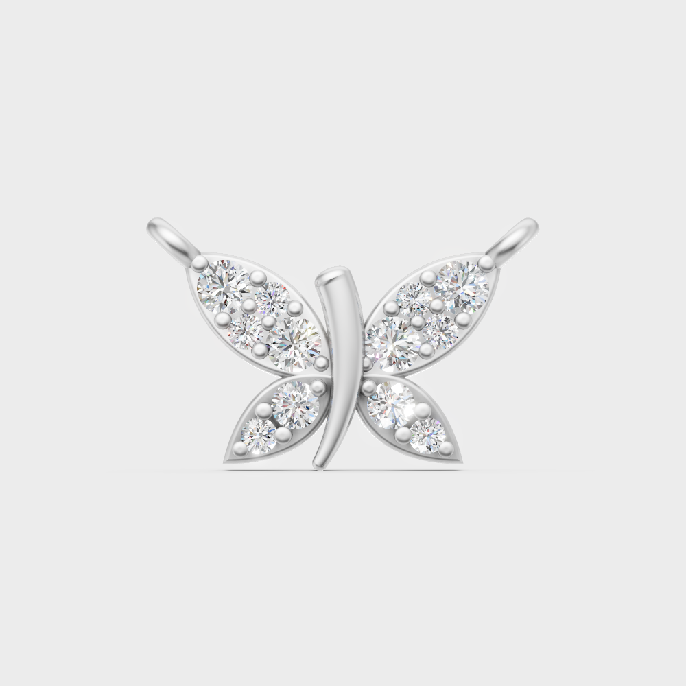 Sleek 18K White Gold Diamond Pendant Featuring A Gli Certified Round Lab Diamond