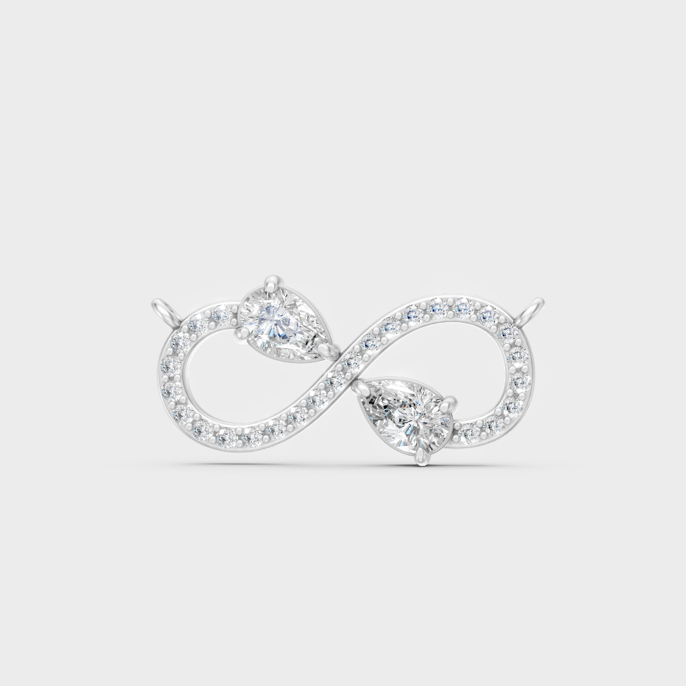 High-Polish 950 Platinum Pear-Cut Lab Diamond Infinity Pendant For A Brilliant Look