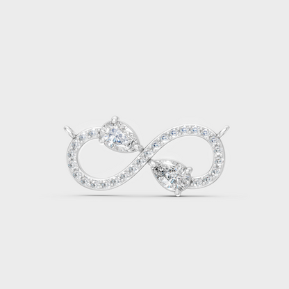 High-Polish 950 Platinum Pear-Cut Lab Diamond Infinity Pendant For A Brilliant Look