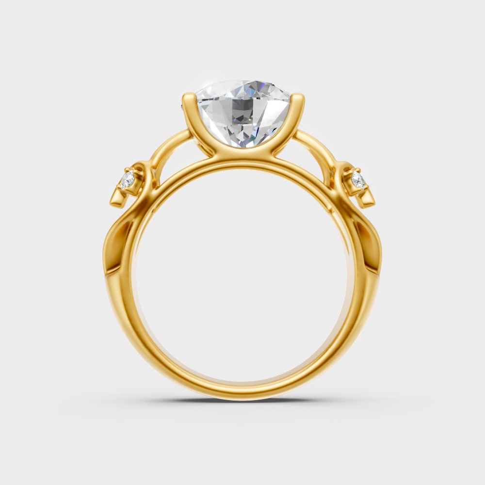 Sustainable Yellow Gold Ring With Igi Certified Round-Cut Lab-Grown Diamonds