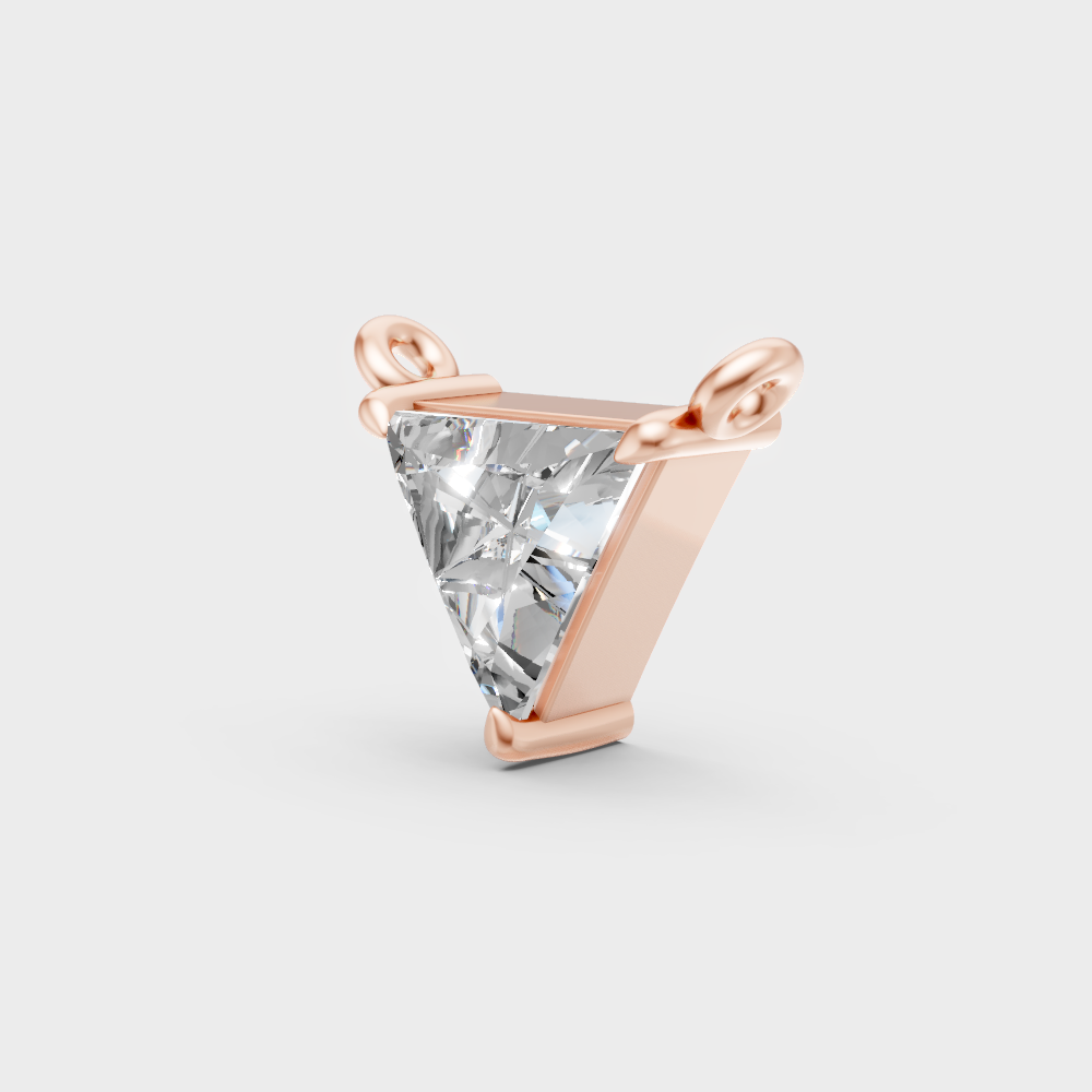 Luxury Triangle Cut Lab-Grown Diamond Pendant Crafted In Rose Gold