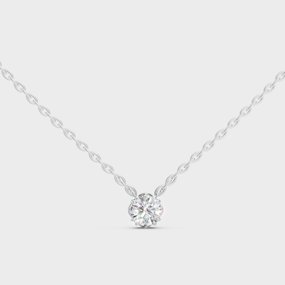 Certified Lab-Grown Diamond Pendant Necklace White Gold