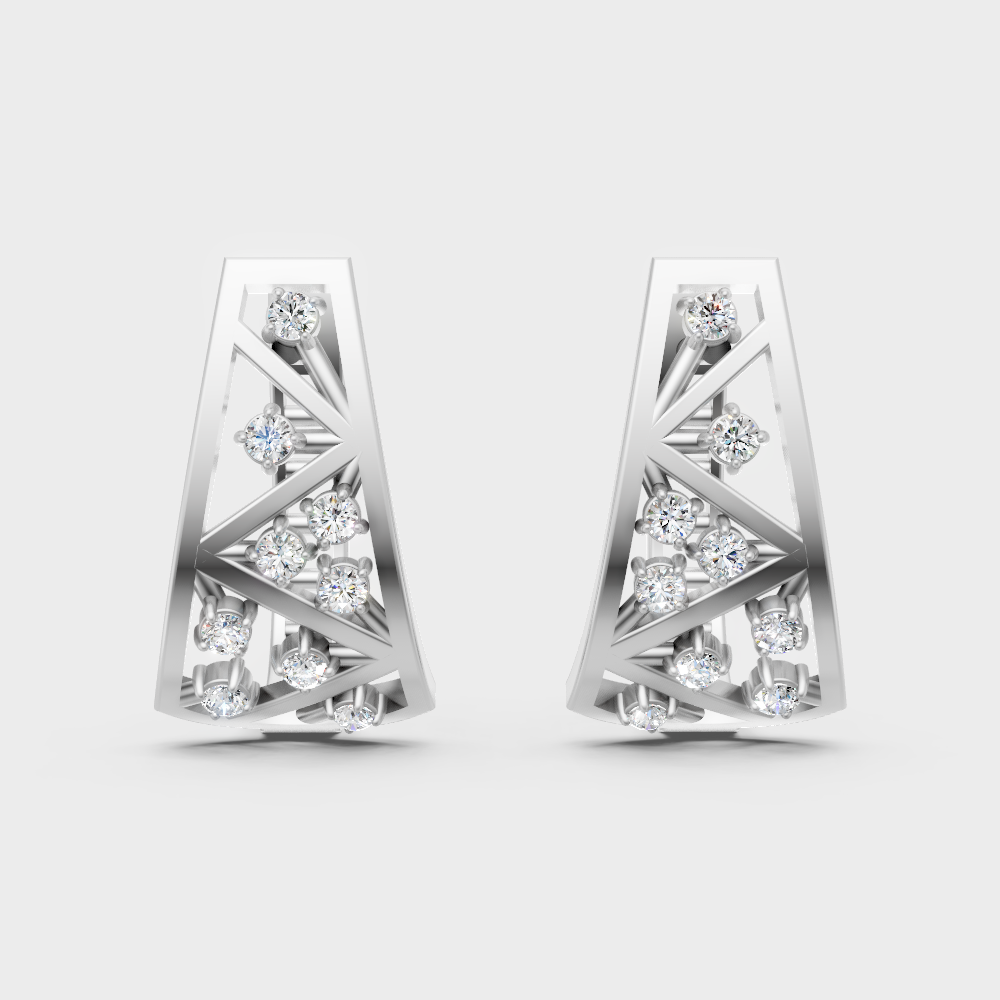 950 Platinum GLI Certified Lab-Grown Diamond Hoop Earrings