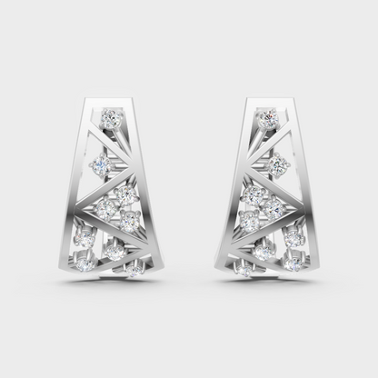 950 Platinum GLI Certified Lab-Grown Diamond Hoop Earrings