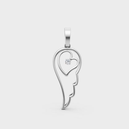 White Gold Round-Shaped Lab-Grown Diamond Pendant With Hallmark Gold Quality