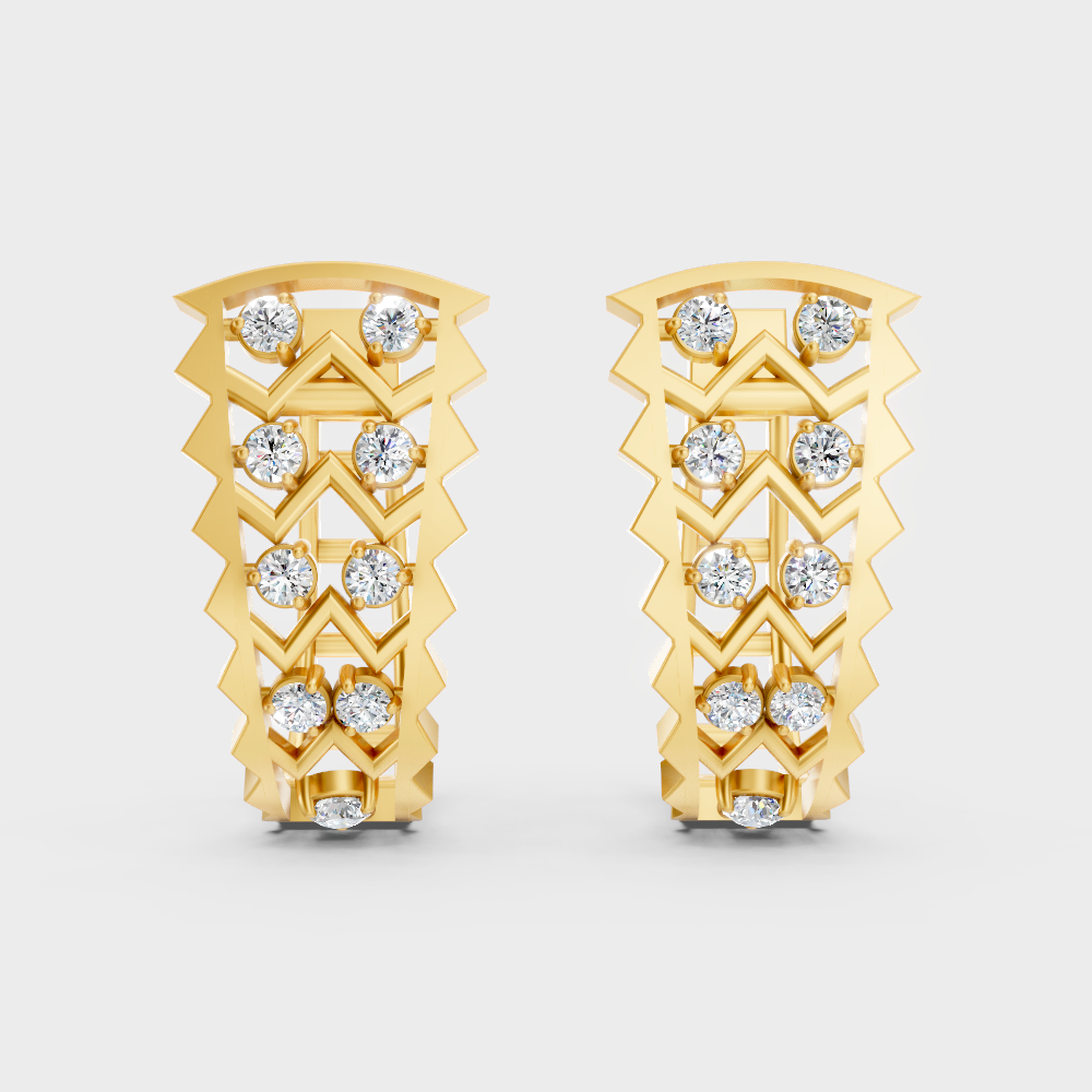0.52 Ct GLI Certified Lab-Grown Round Diamond Hoop Earrings In Yellow Gold