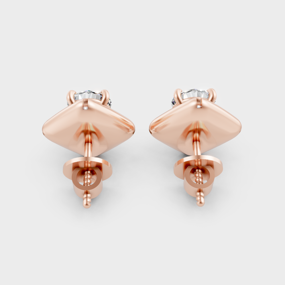 Round Cut Lab Grown Diamond Earrings in