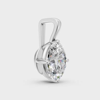 Elegant Lab-Grown Oval Diamond Pendant White Gold