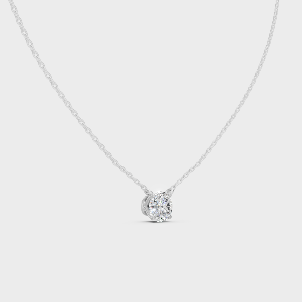 Certified Round Diamond Pendant Necklace 950 Platinum
