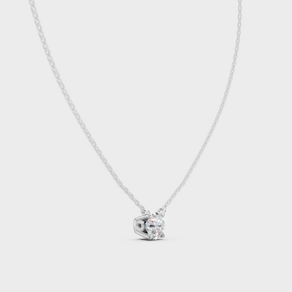 Certified 14K White Gold Round Diamond Pendant Sustainable Jewelry