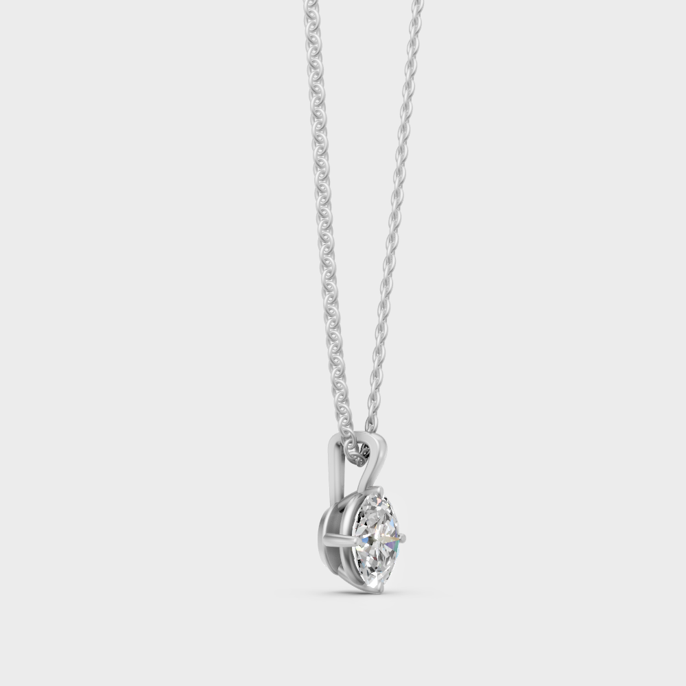 Luxury Oval Diamond Pendant Necklace White Gold