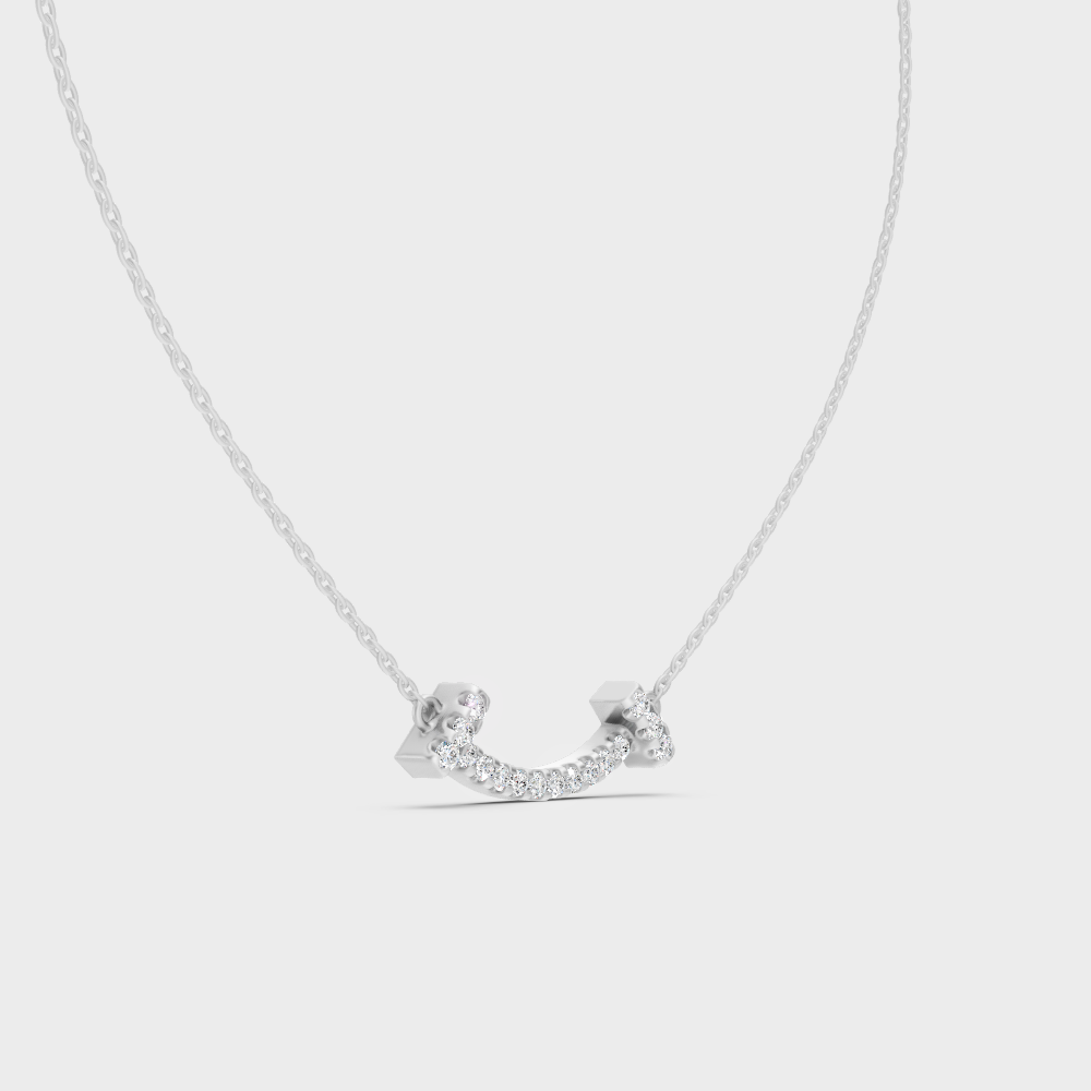 Certified Round Diamond Pendant Necklace 0.38 Ct White Gold