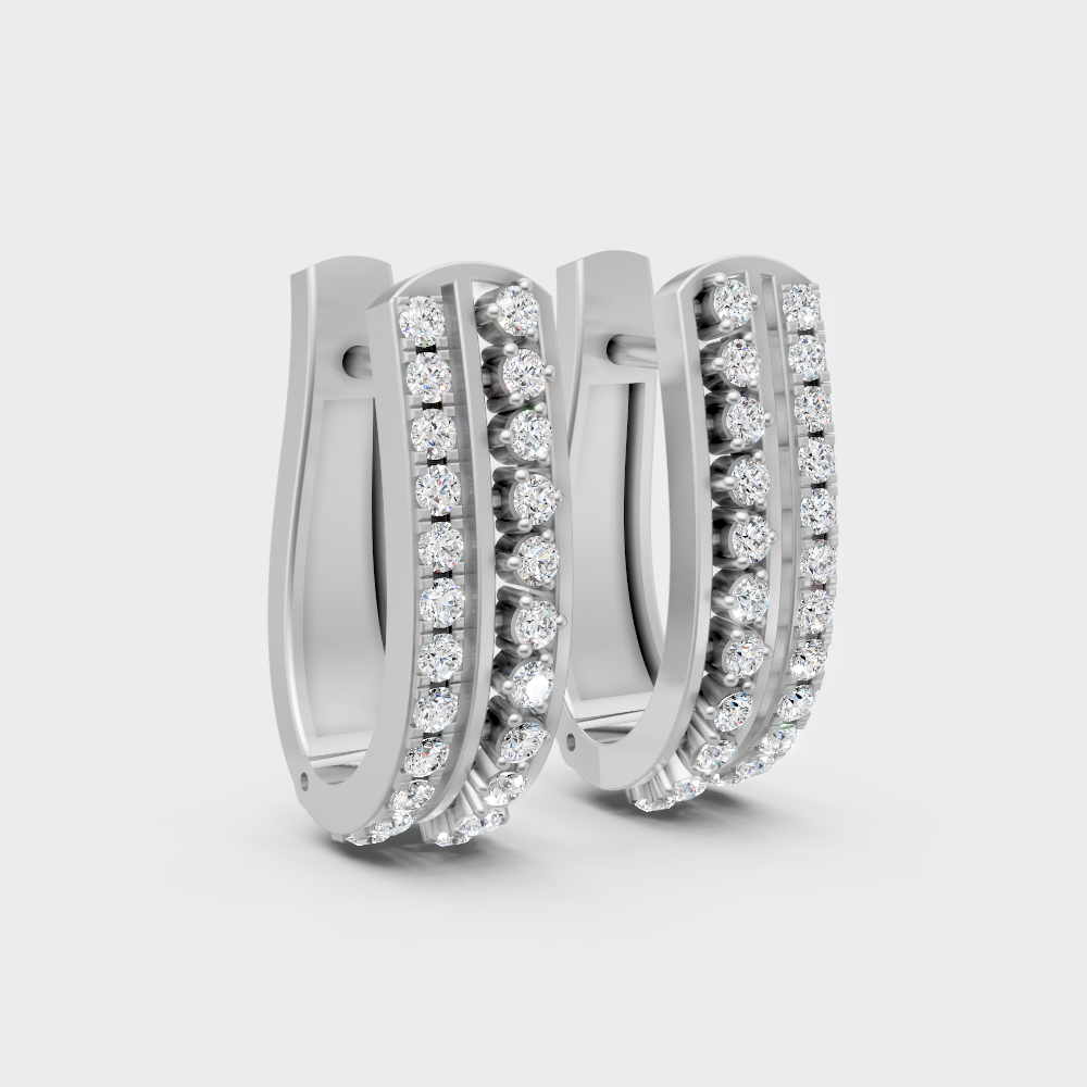 Premium White Gold Lab-Grown Diamond Hoop Earrings 0.275 Ct Each