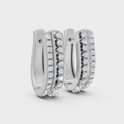 Premium White Gold Lab-Grown Diamond Hoop Earrings 0.275 Ct Each