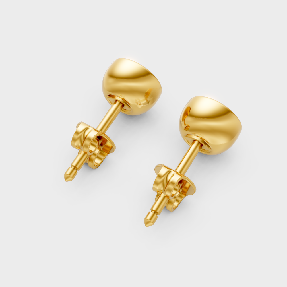 Luxury Round Cut Lab-Grown Diamond Earrings In Hallmark Yellow Gold