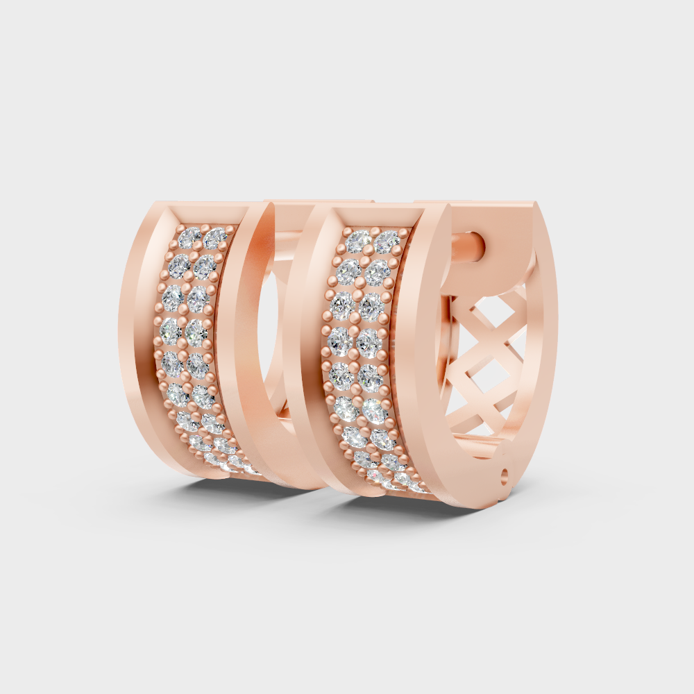 Modern Men’s Lab Diamond Hoop Earrings In Rose Gold Sleek Design