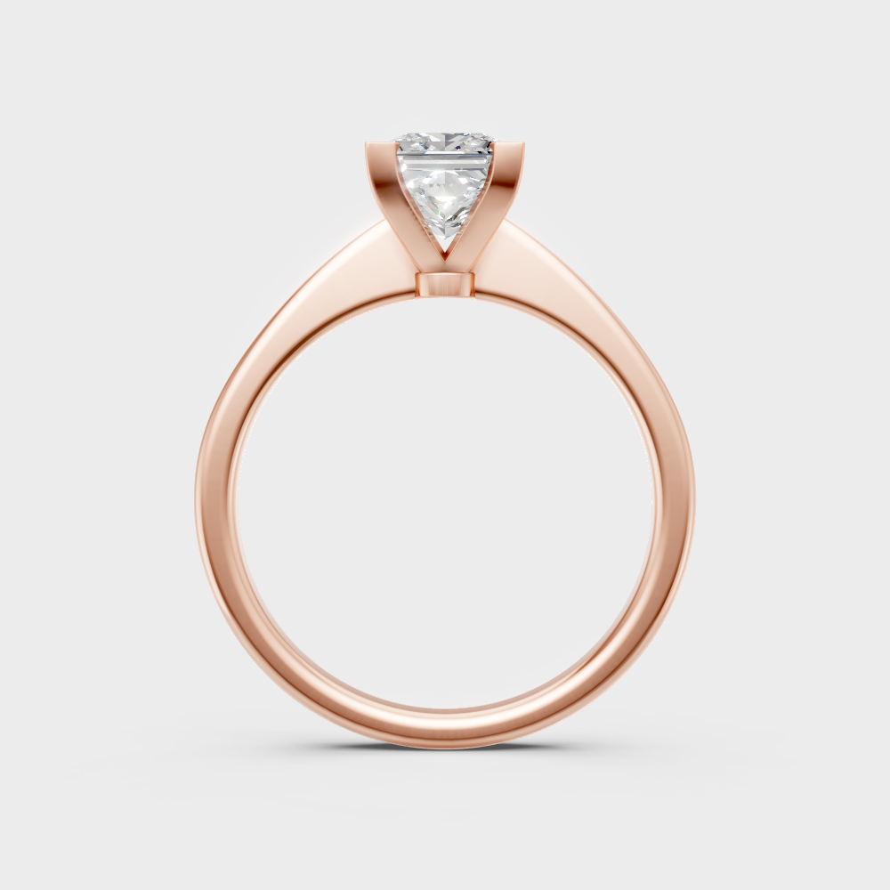  rose gold square-cut lab-grown diamond ring for modern ethical luxury