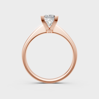  rose gold square-cut lab-grown diamond ring for modern ethical luxury