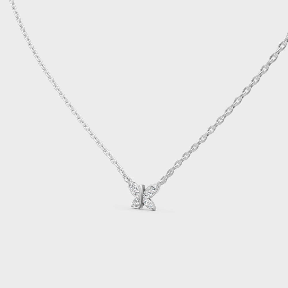 Solitaire Round Diamond Pendant Necklace White Gold