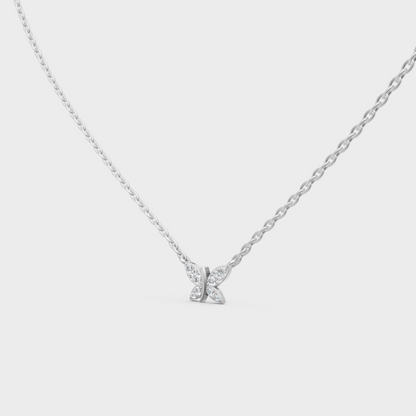 Solitaire Round Diamond Pendant Necklace White Gold