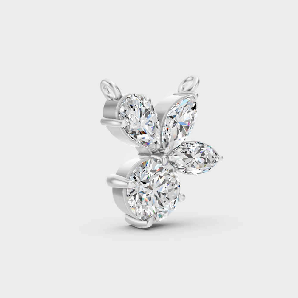 High-Polish 950 Platinum Mixed-Cut Lab Diamond Pendant For A Spectacular Look
