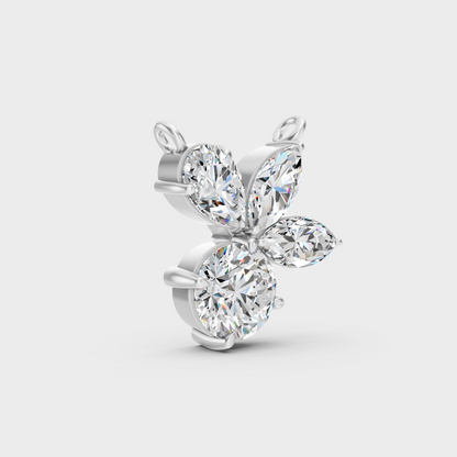 High-Polish 950 Platinum Mixed-Cut Lab Diamond Pendant For A Spectacular Look