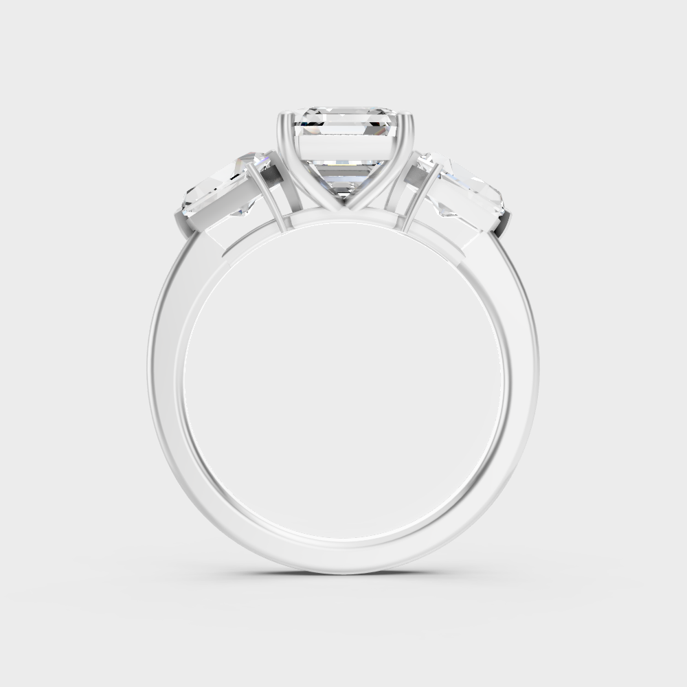  High-Polish 950 Platinum Asscher Lab Diamond Ring For Maximum Shine