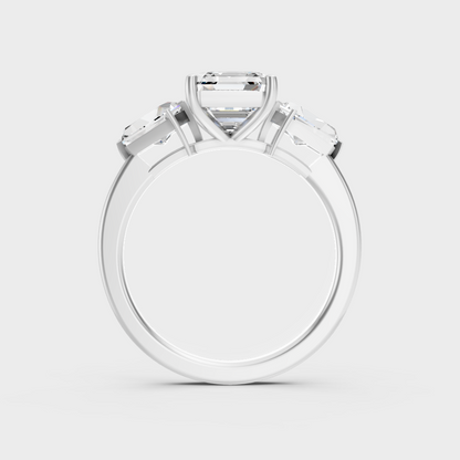  High-Polish 950 Platinum Asscher Lab Diamond Ring For Maximum Shine